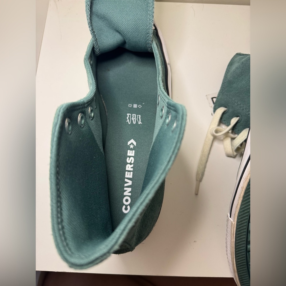 Converse All Star Chuck Taylor High Top women’s size 9.5 men 7.5 green suede - Picture 10 of 11